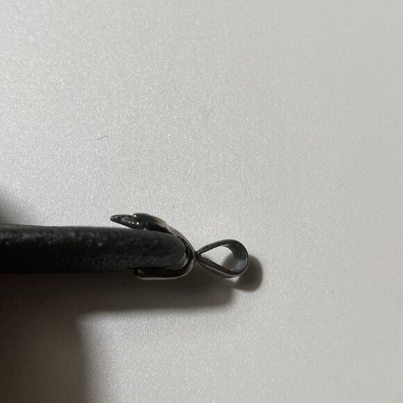 Black Lava Rock Oval Pendant With 925 Mermaid Tail Bail Sterling Silver 1.5 Inch - Picture 6 of 8